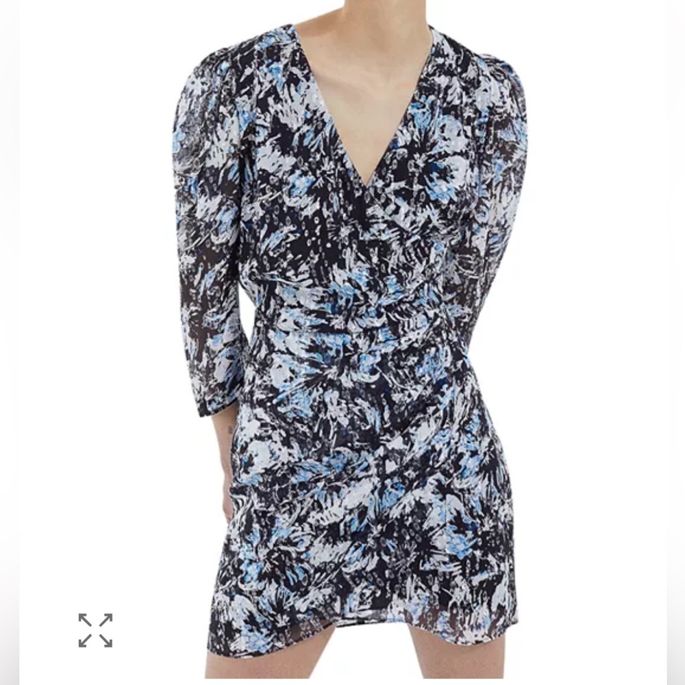 The Kooples Firework Printed Metallic Mini Dress
